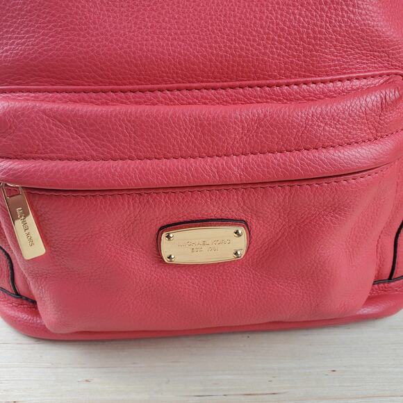 MICHAEL KORS | Jet Set | Pink Watermelon | Pebbled Leather | Backpack - Picture 3 of 10